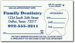 Custom Dentist Appointment Card Labels