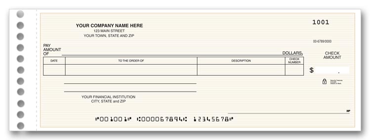 These One write checks are ideal for recording general expenses. 