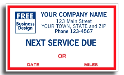 1690A - Static Cling Labels | Windshield Labels Next Service Due