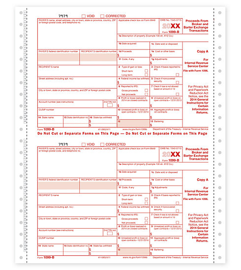 TF7157 - Continuous 1099-B Tax Forms