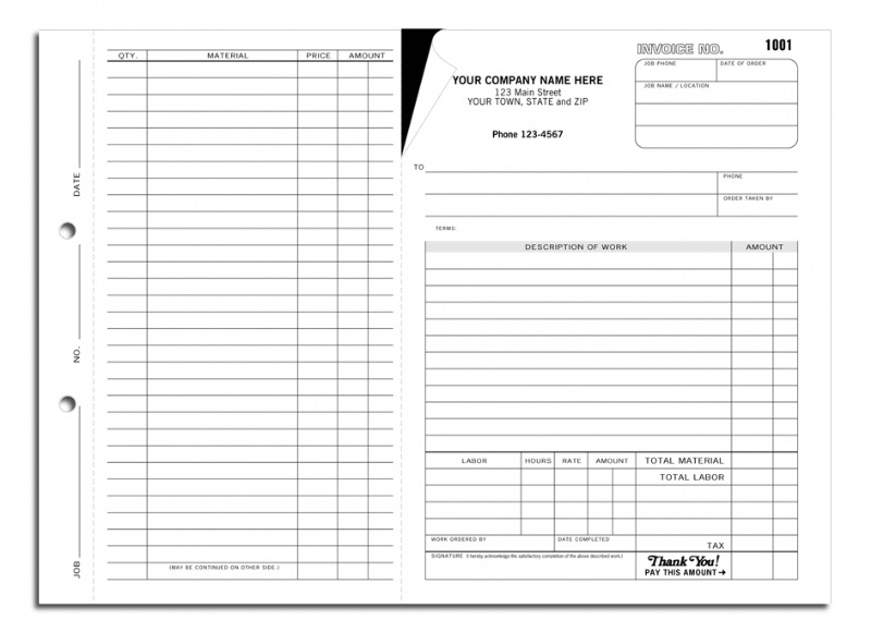 245 - Horizontal Carbon Copy Invoices