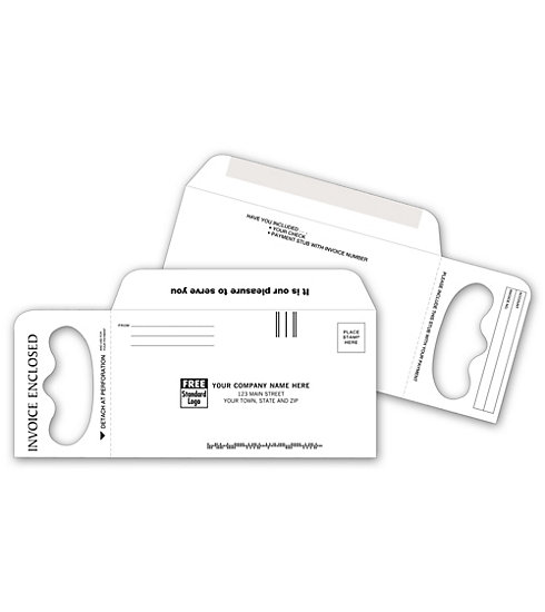 Door Hanger & envelope combination is custom printed with your return address to leave invoices at your customer's door.