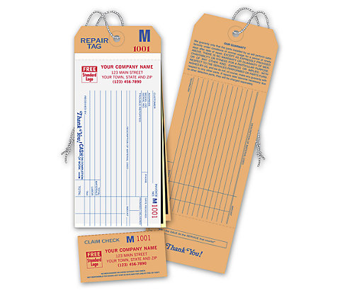 Compact, heavy-duty tags. 16# White Bond stock. Pre-strung and pre-numbered for your convenience.