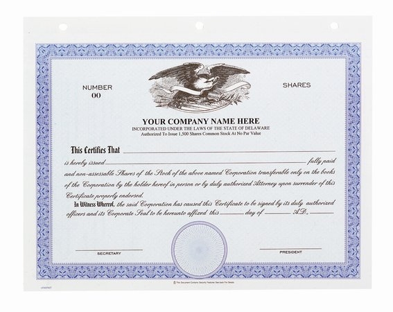 CRT1301 - Stock Certificates - Big Board with Eagle