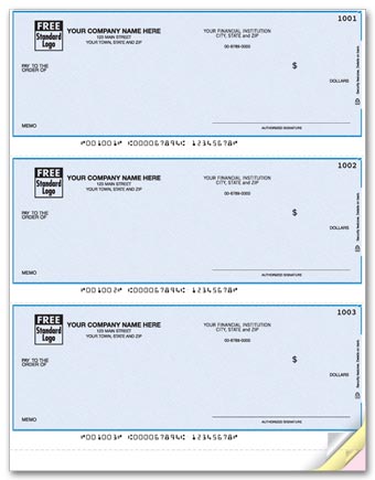 These Laser Business Checks allow you to print 3 checks at once. Pay for all of your invoices. Choose check color.