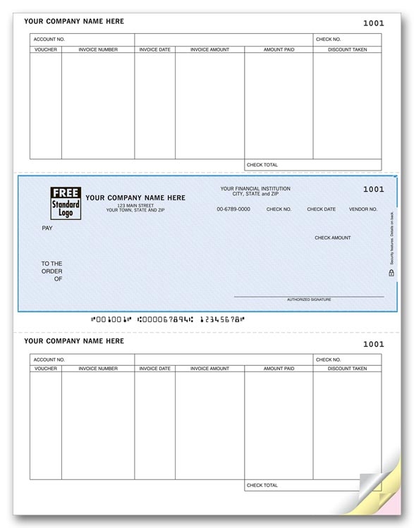 These MS® Accounts Payable Checks work with most of your MS® software.  For use with inkjet or laser printers.