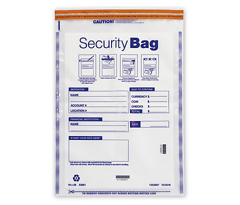 Large, super heavy duty security bags for high volumes of cash.
