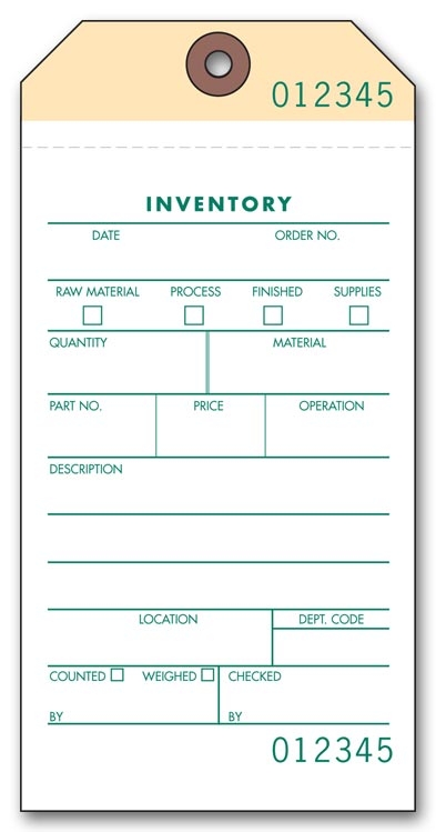63650 - Tags - Prenumbered Inventory Tags