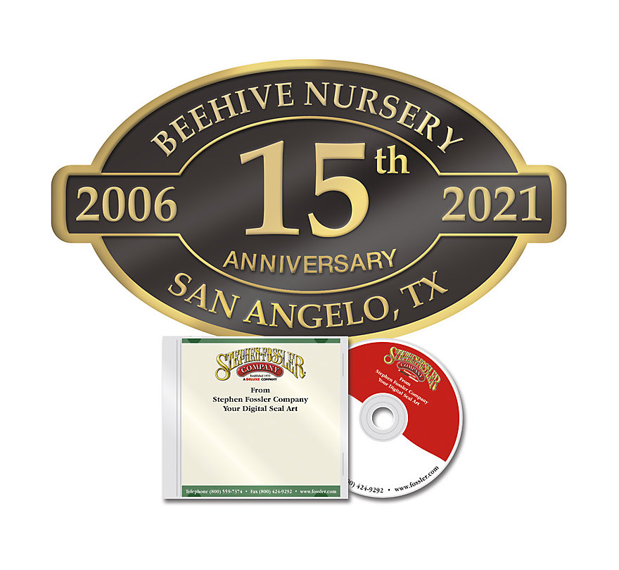 Anniversary seal in digital format for marketing purposes.