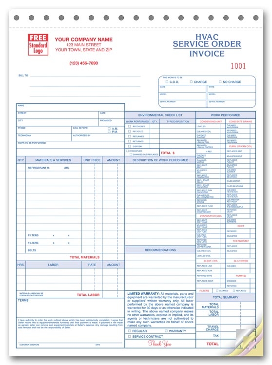 6501 - Custom HVAC Service Order Form