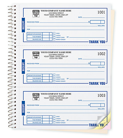 Use these versatile receipt books for virtually anything. Customize with your company information.