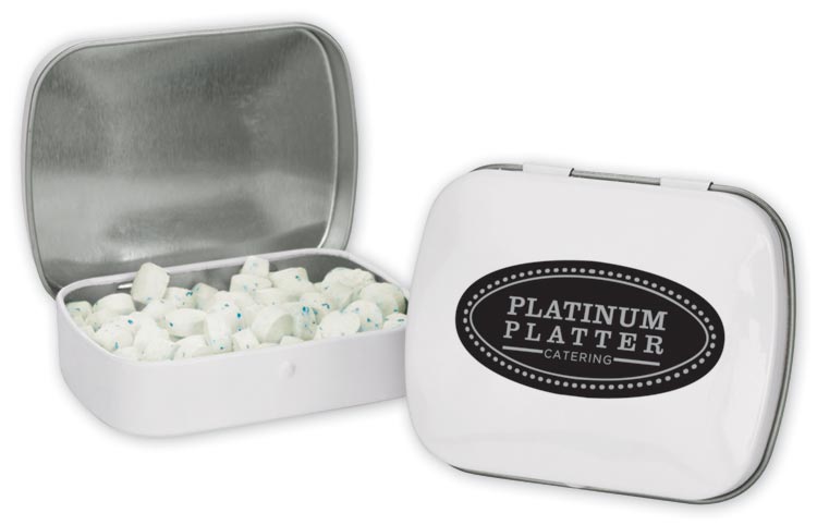 Promotional domed mint tin with personalization