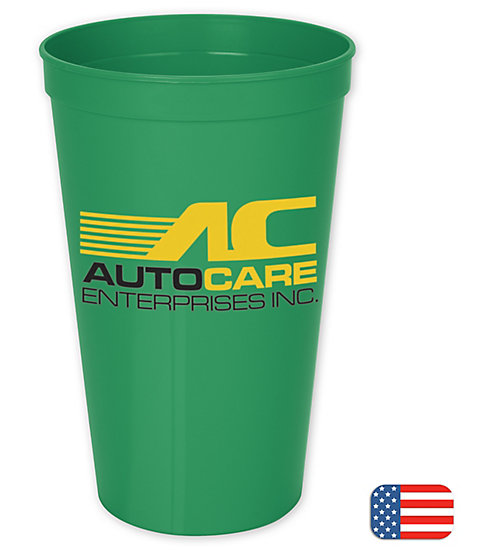 These large plastic stadium cups are ideal for promoting your business in a fun environment.