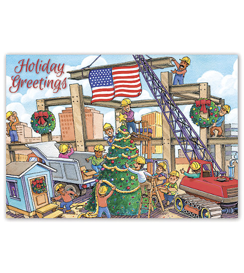 Send your clients holiday greetings with this Christmas Crane Card. ideal for those in the building industry.