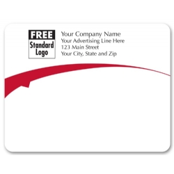 Custom mailing labels with red arc