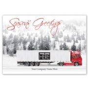 On the Road Truck Driver Holiday Logo Cards