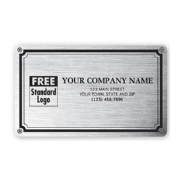 Weatherproof Plate Labels, Brushed Chrome & Green