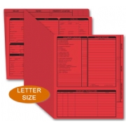 Red real estate listing folders