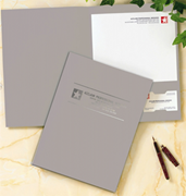 Linen Pocket Folders - Gray
