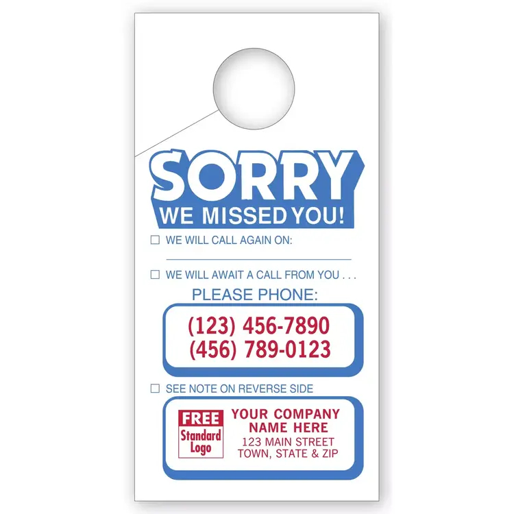 Door Hangers "Sorry we Missed You"