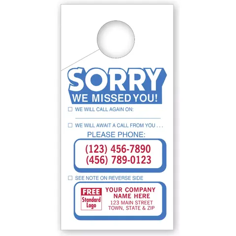 Door Hangers "Sorry we Missed You"