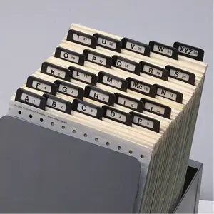 Set of A-Z alphabetical index guides made of sturdy pressboard with durable metal tabs
