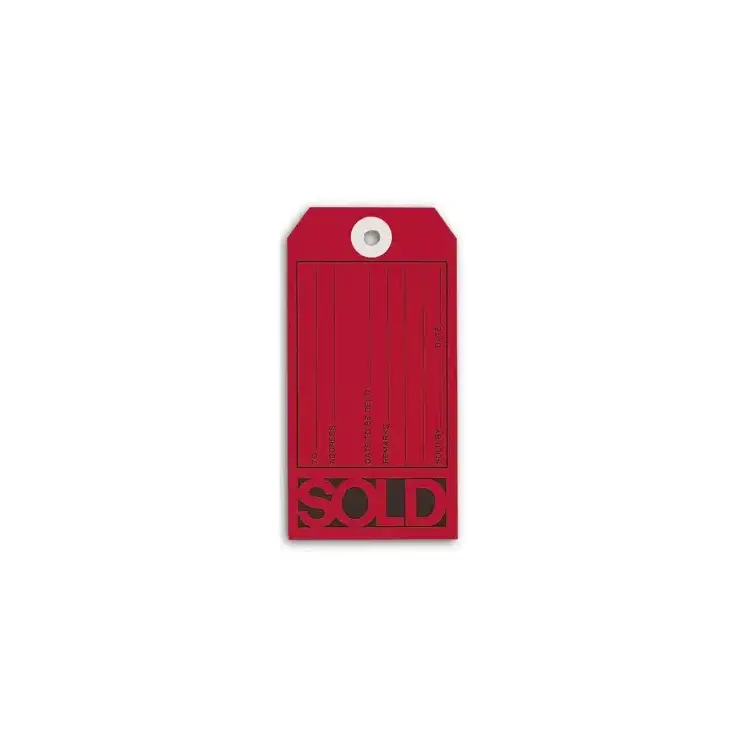 Red Sold Tags, Fluorescent