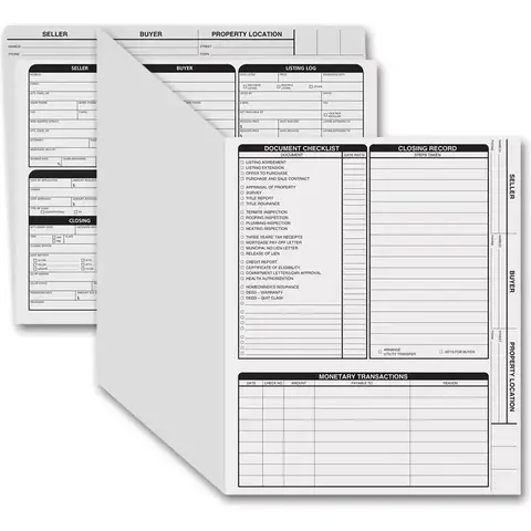 Grey real estate listing folder