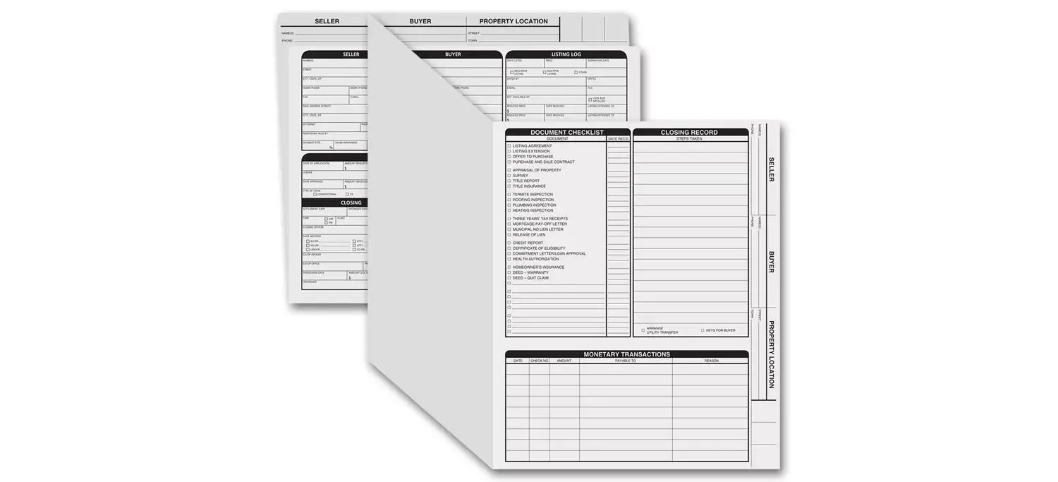 Grey real estate listing folder