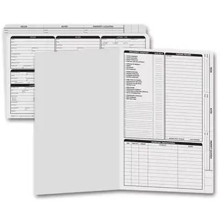 Legal size gray real estate listing folders
