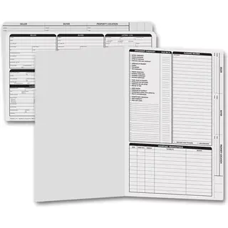 Legal size gray real estate listing folders