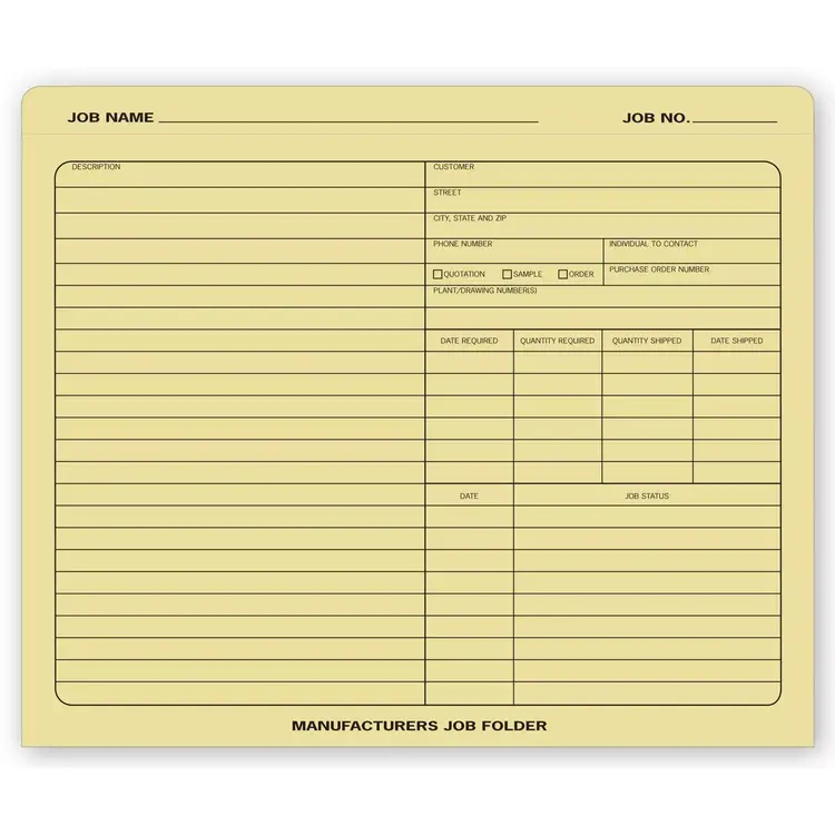 Manufacturing Job Folders