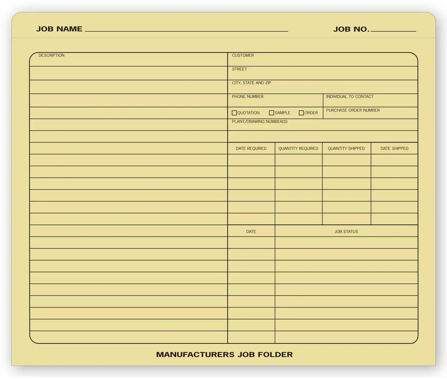 Manufacturing Job Folders