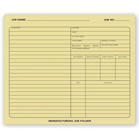Manufacturing Job Folders
