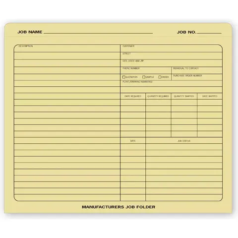 Manufacturing Job Folders