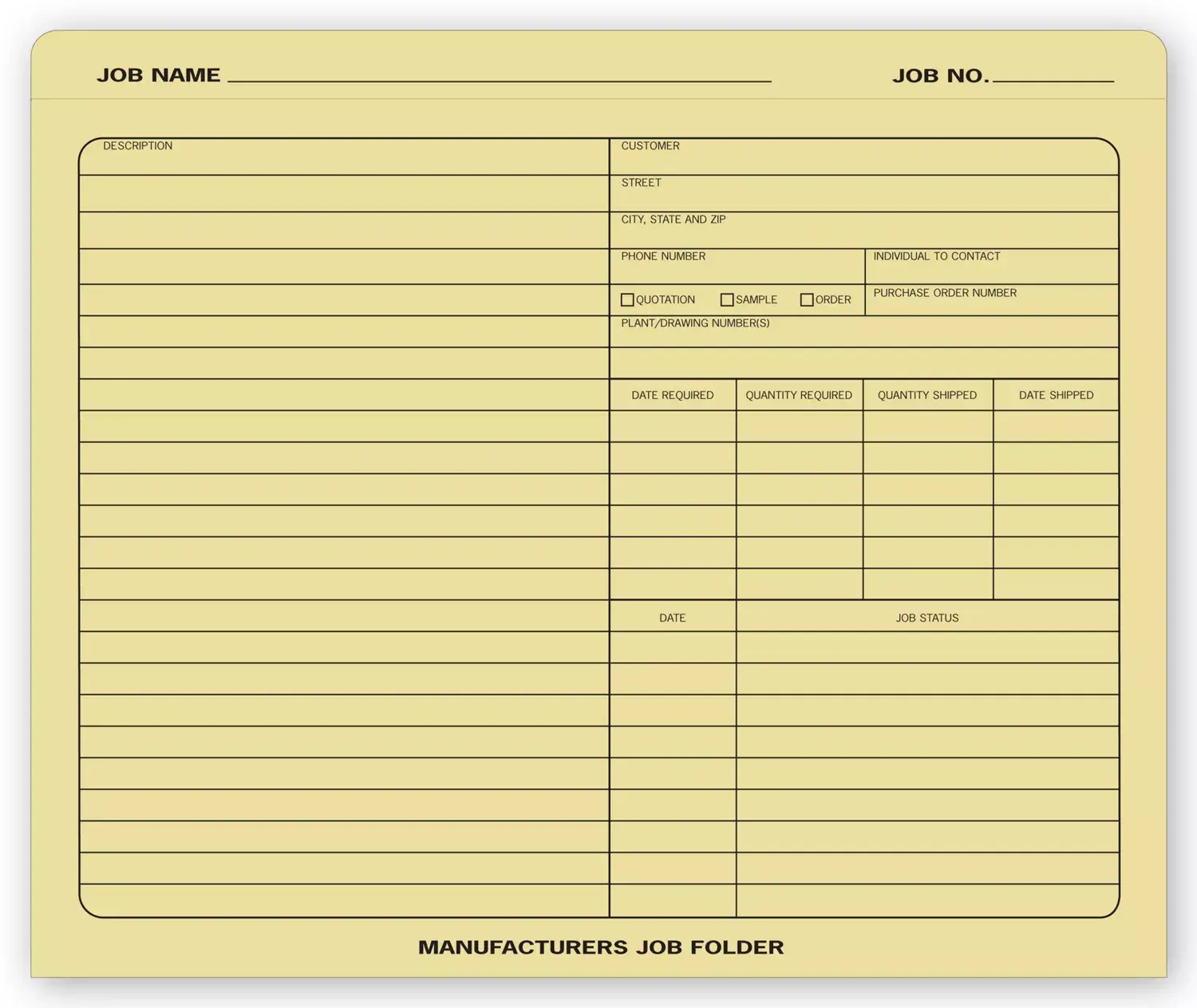 Manufacturing Job Folders