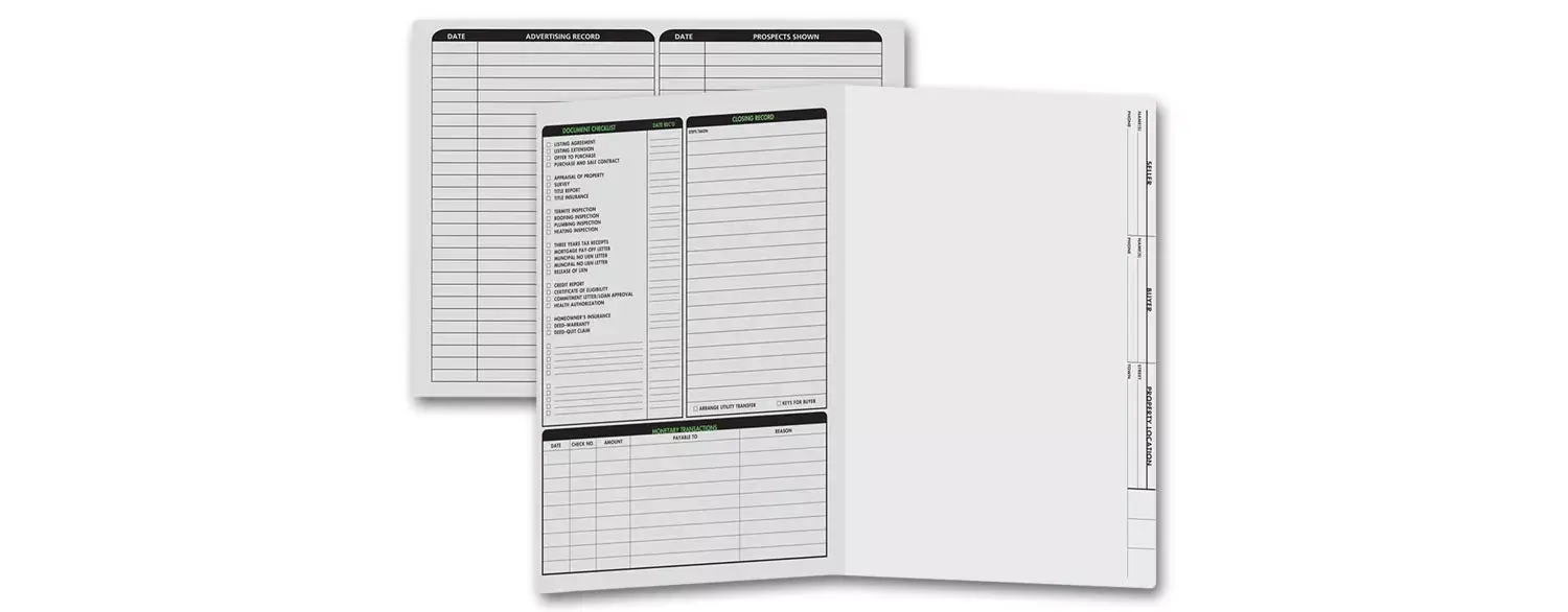 Grey real estate folders