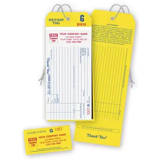 4-in-1 Carbon Copy Repair Tags with Claim Checks