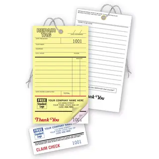 Repair Tags & Invoice With Claim Check
