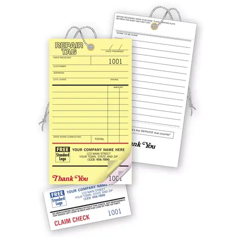 Repair Tags & Invoice With Claim Check