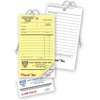 Repair Tags & Invoice With Claim Check