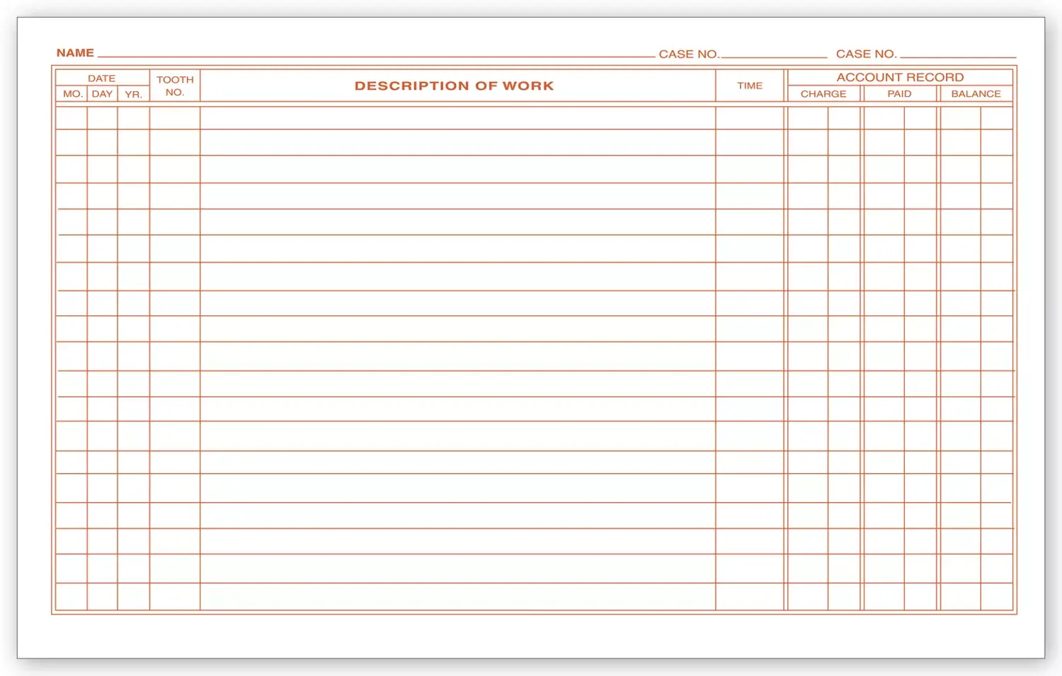 Dental Continuation Exam Record