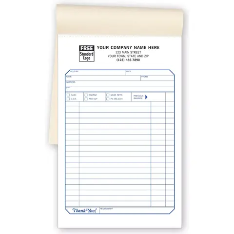 Sales Receipt Pads, Carbon Copy