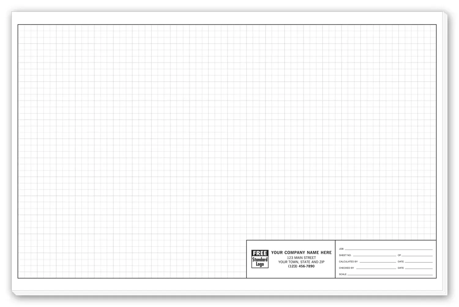 11x17 Engineering Graph Pads, 1/4 inch