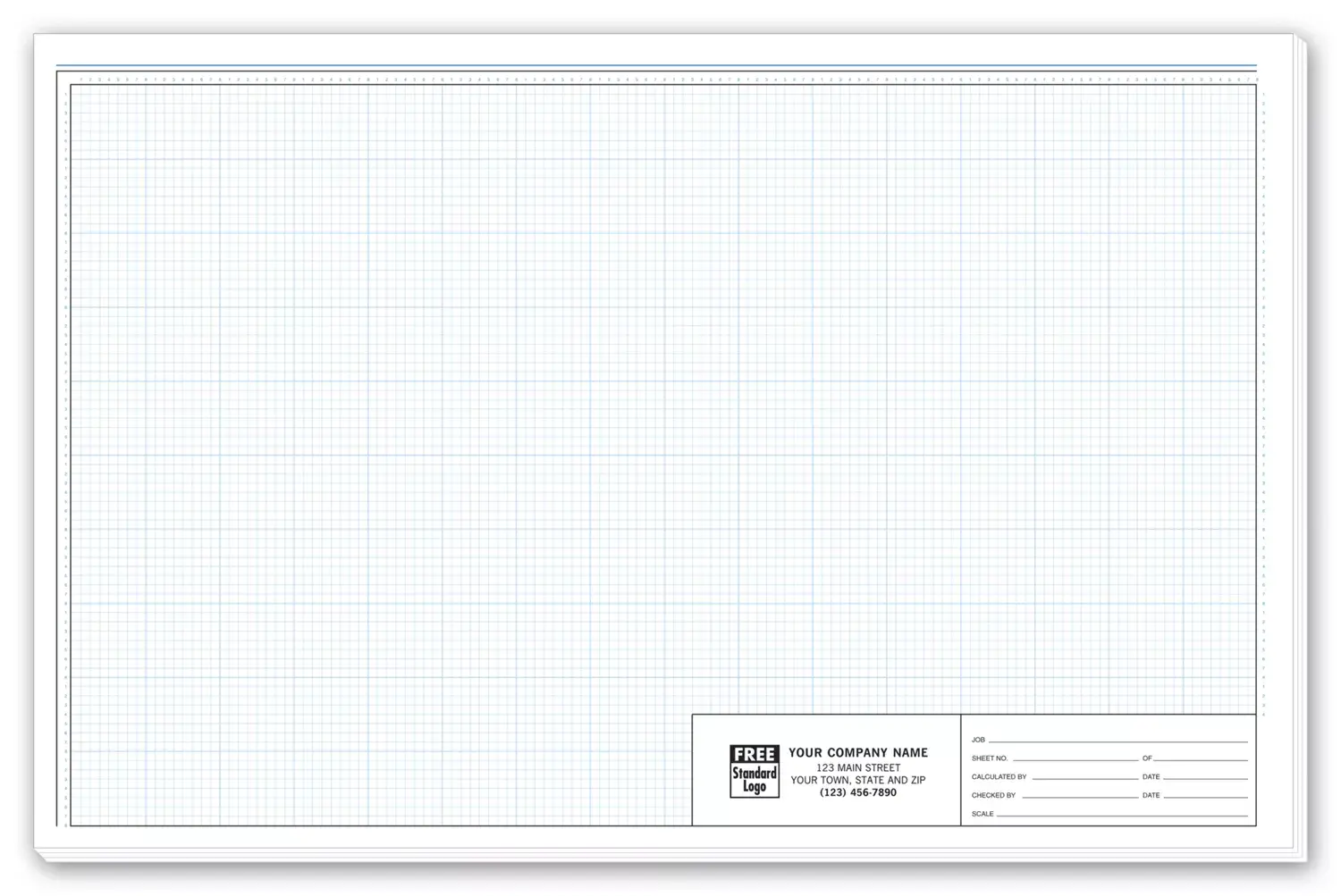 11x17 Engineering Graph Pads, 1/8 inch