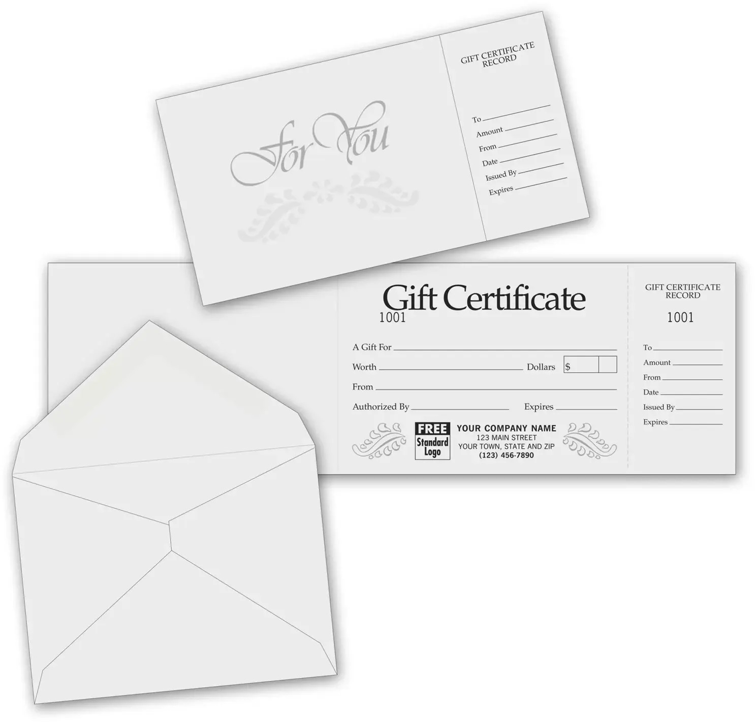 Custom Gift Certificates-Gray & Silver