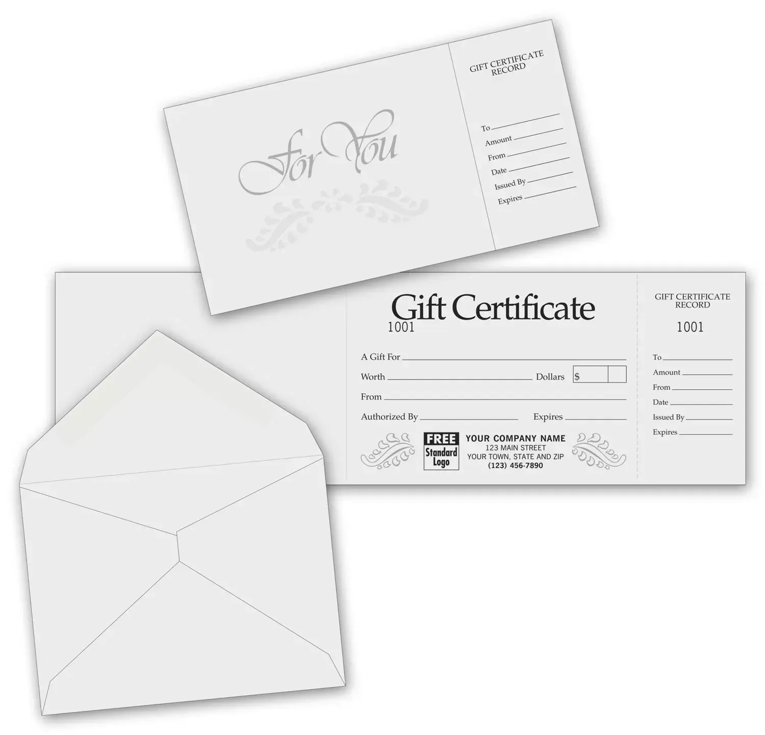 Custom Gift Certificates-Gray & Silver