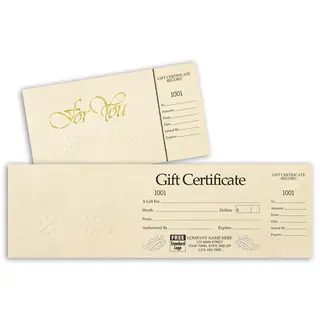 Gift Certificate- Ivory and Gold