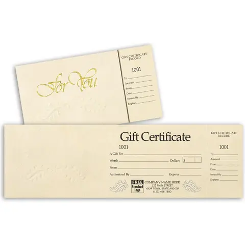 Gift Certificate- Ivory and Gold