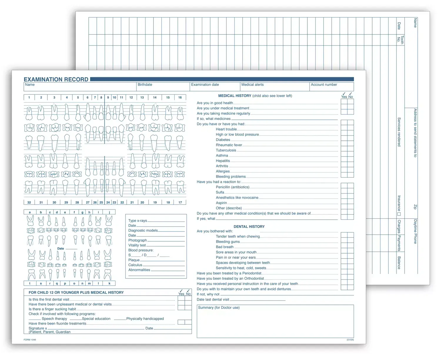1046, Dental Exam Record, Multi-Use